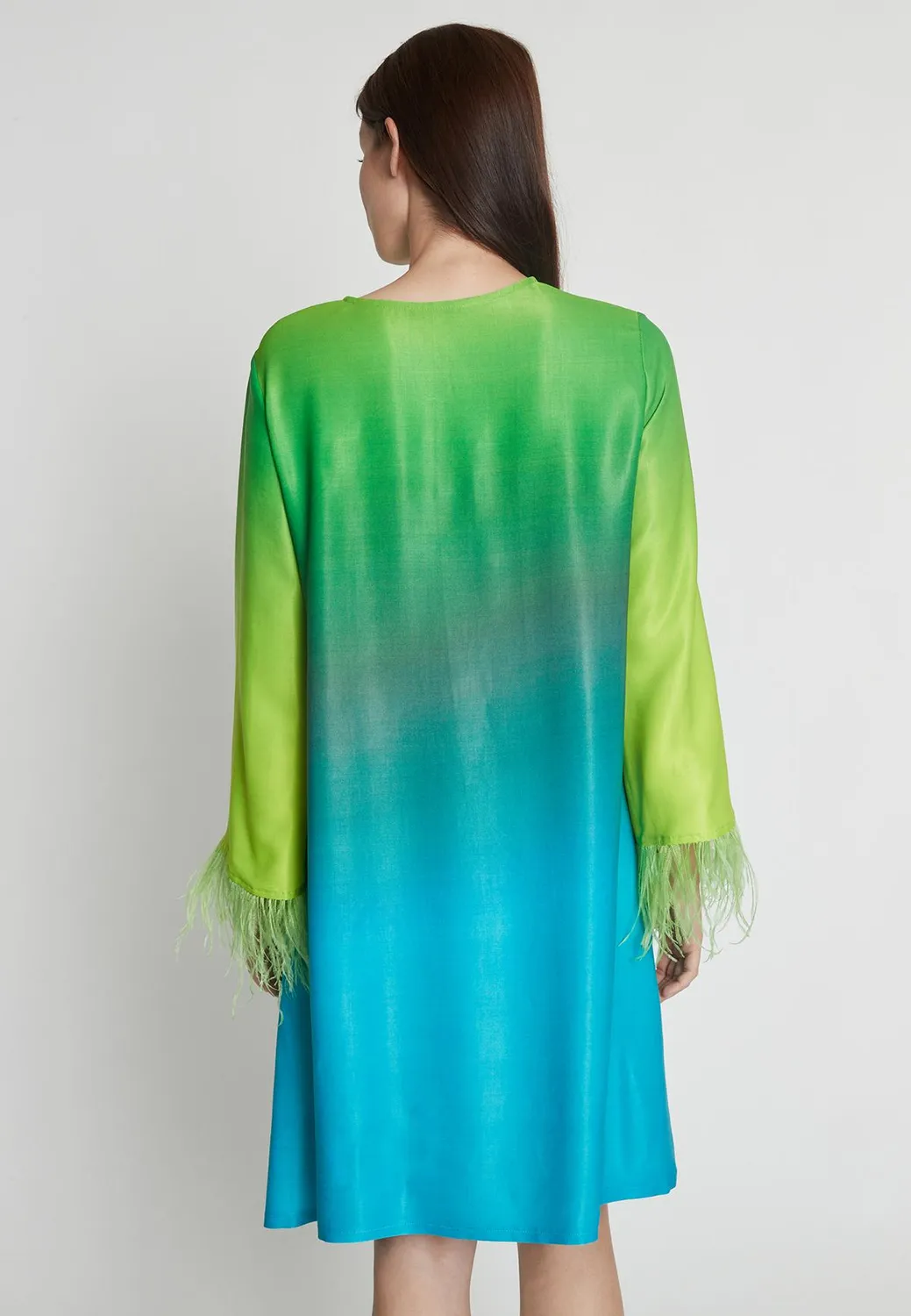 Ana Alcazar Rapya abito tunica corto sfumato verde
