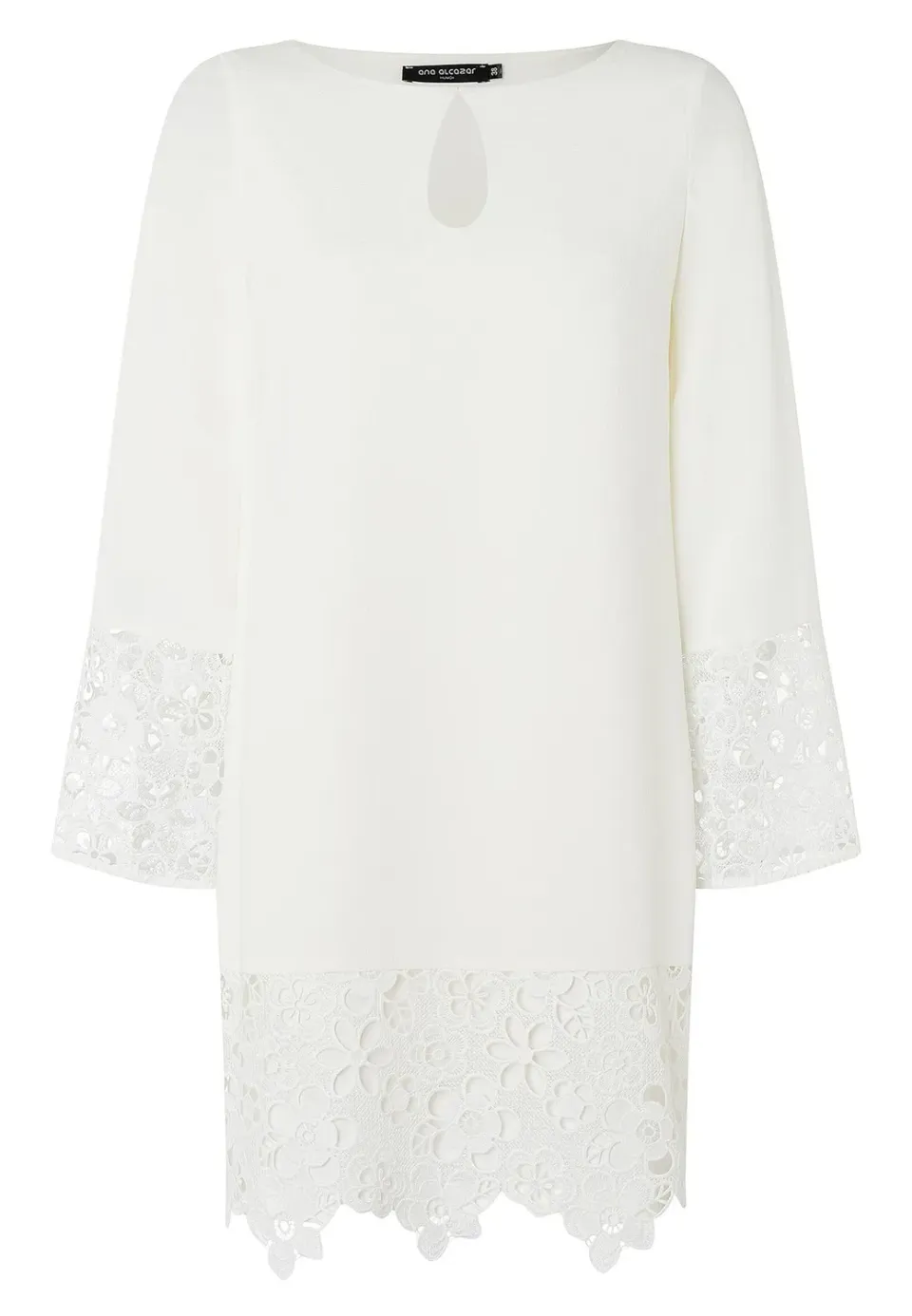 Ana Alcazar Ladya abito tunica bianco pizzo floreale