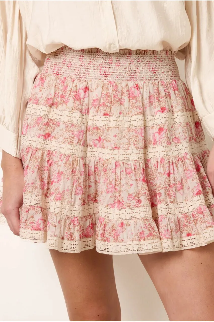 Blue Vanilla Mini Floral gonna rosa M floreale cotone