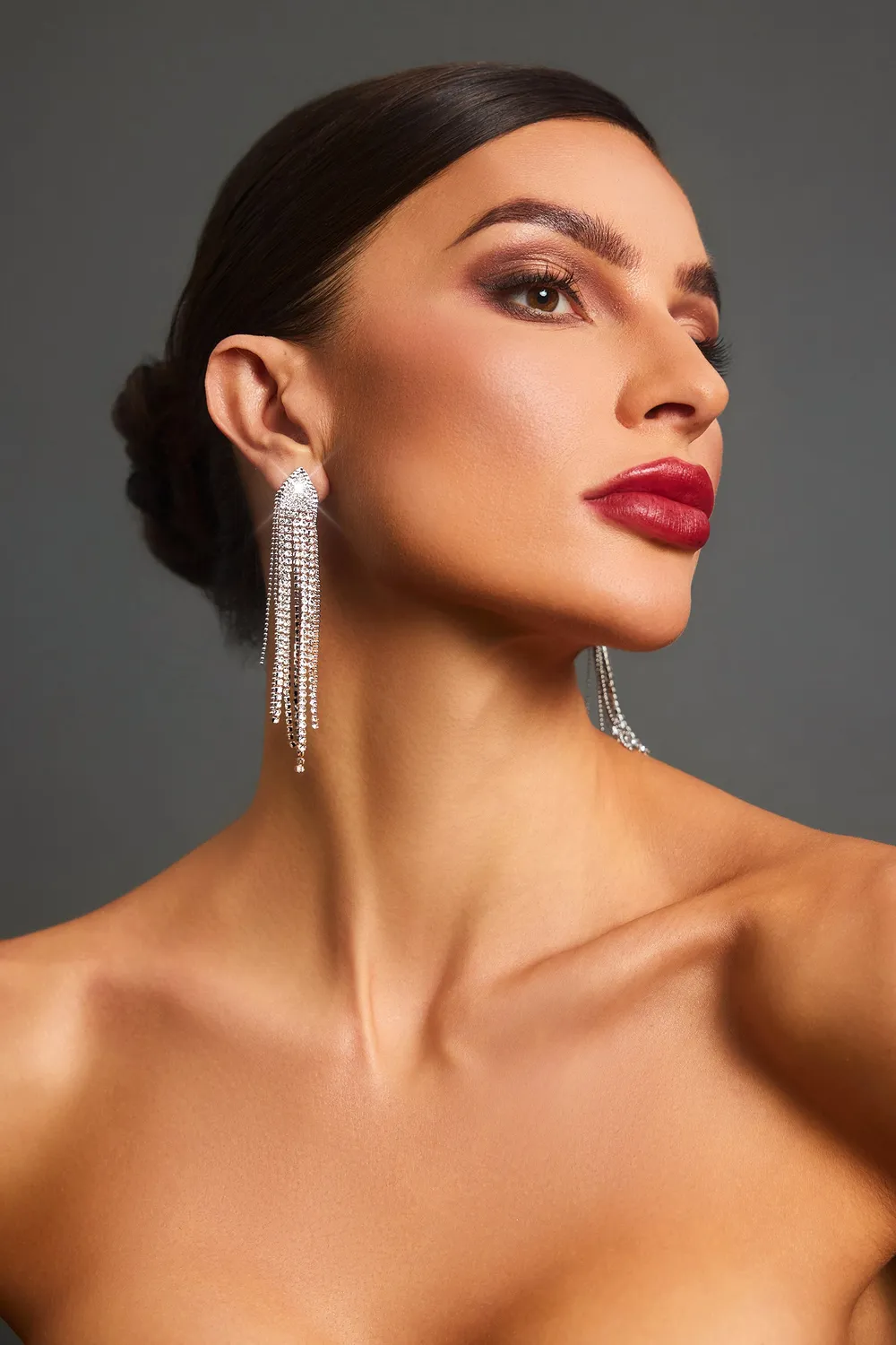 Bella Barnett Rosie Orecchini pendenti argento strass