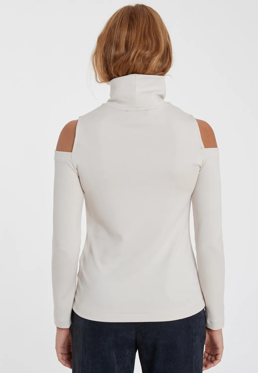 Ana Alcazar Sensy top jersey bianco cut-out