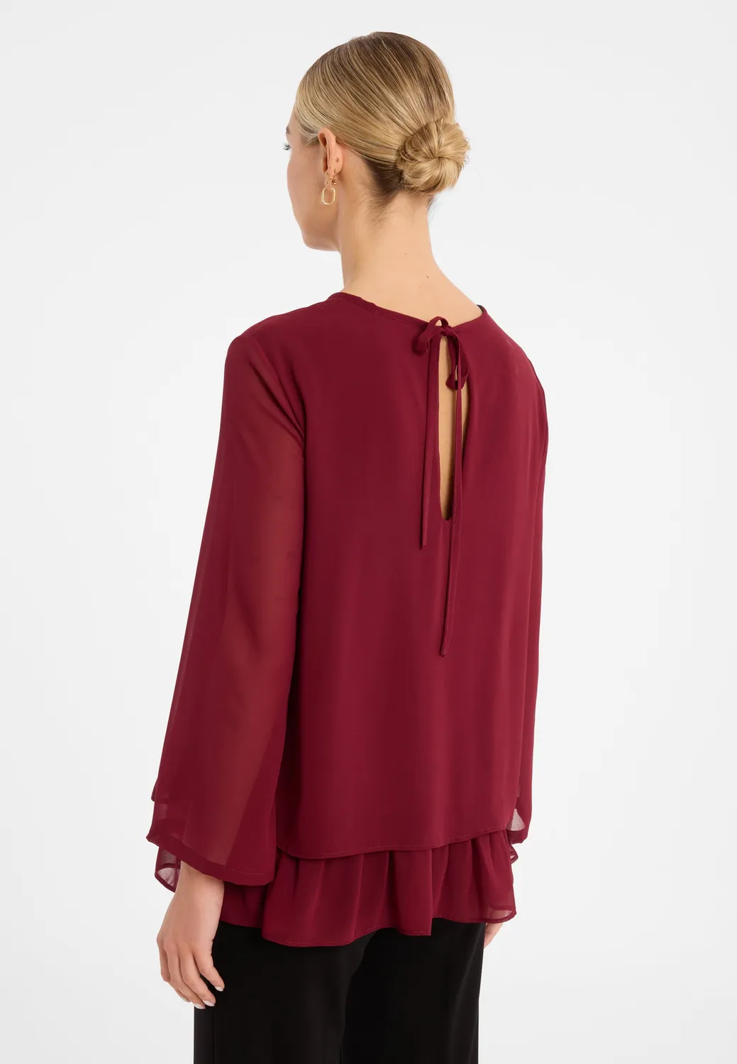 Ana Alcazar Cosmi top chiffon bordeaux ampio sera