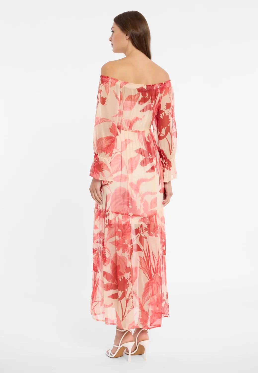 Ana Alcazar Doreyam abito lungo floreale off-shoulder