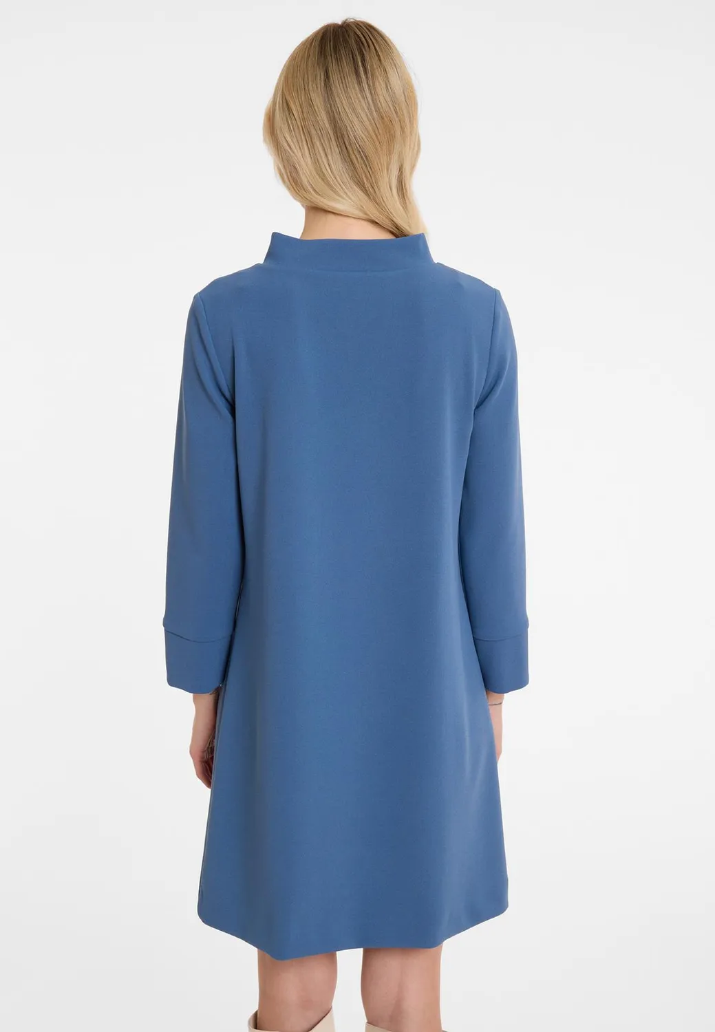 Ana Alcazar Adosa Abito Svasato Blu Anni 60