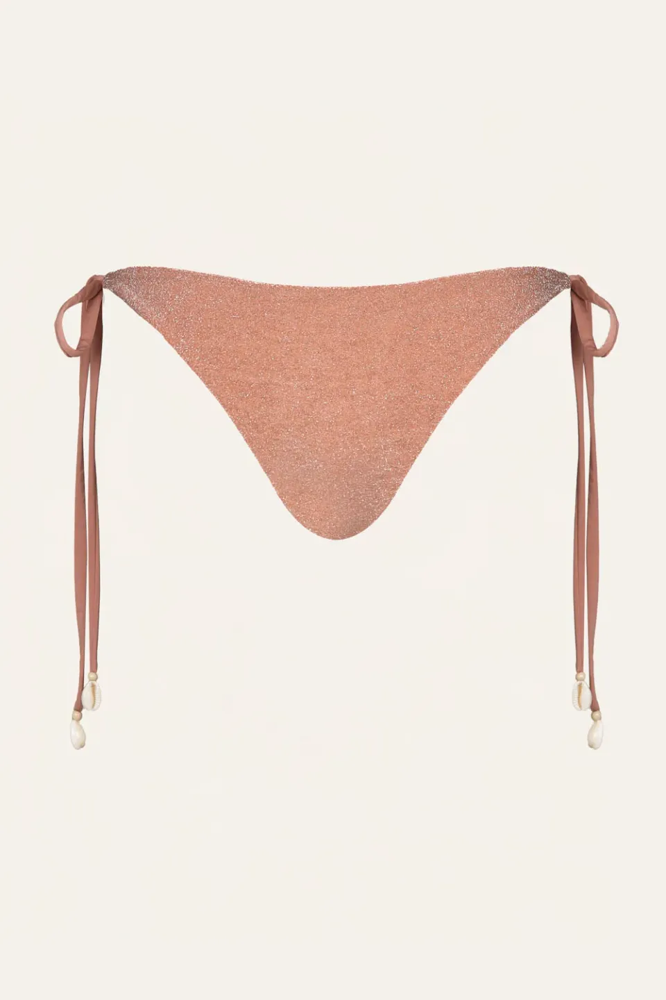 Johanna Ortiz Sagrado slip bikini pesca lurex con laccetti