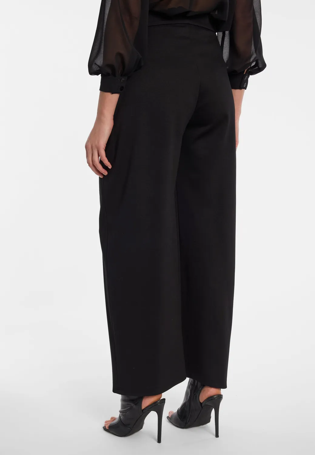 Ana Alcazar Ensensa pantaloni barrel neri vita alta