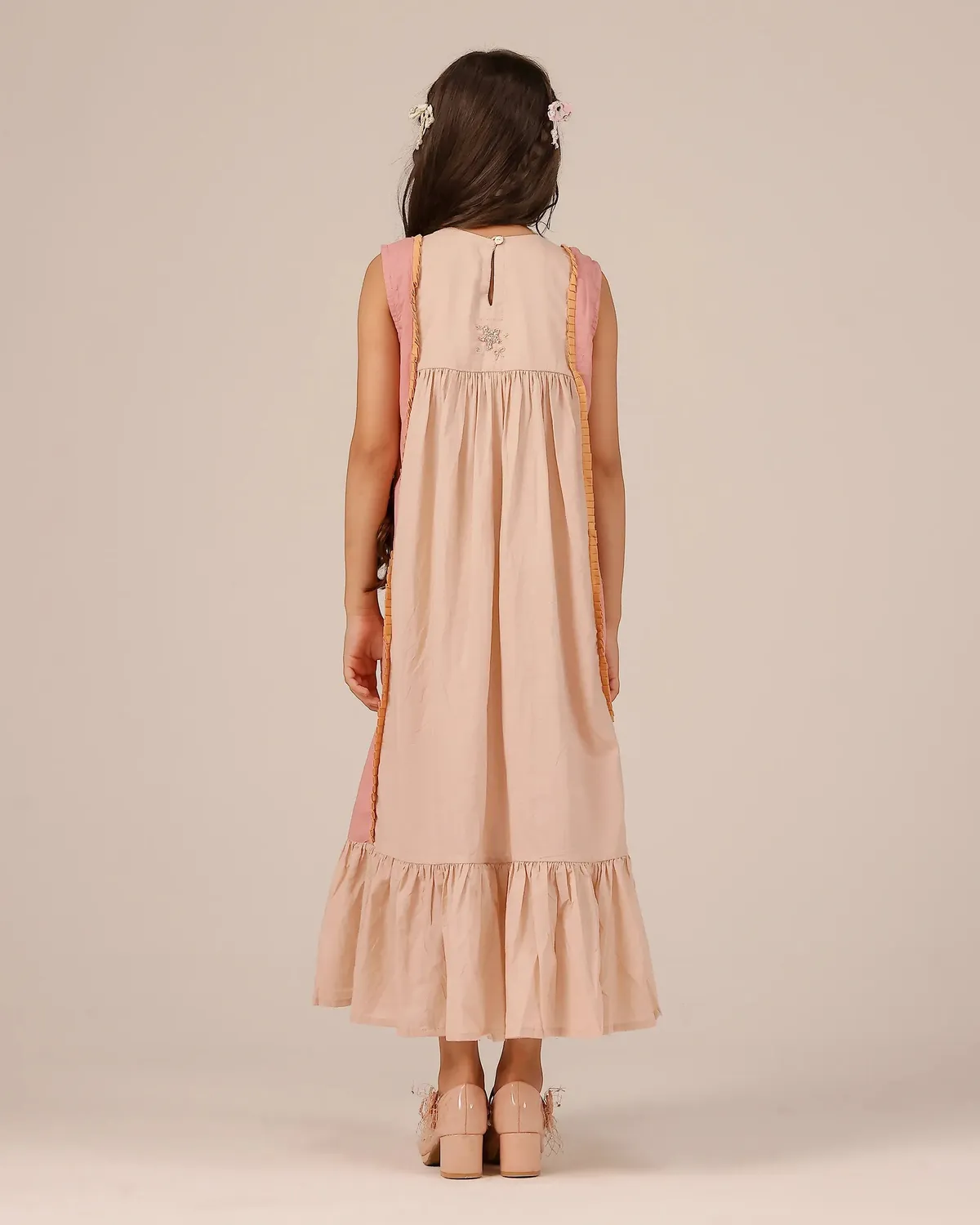 Our Dve Merry Berry Dress & Jacket completo rosa bambina