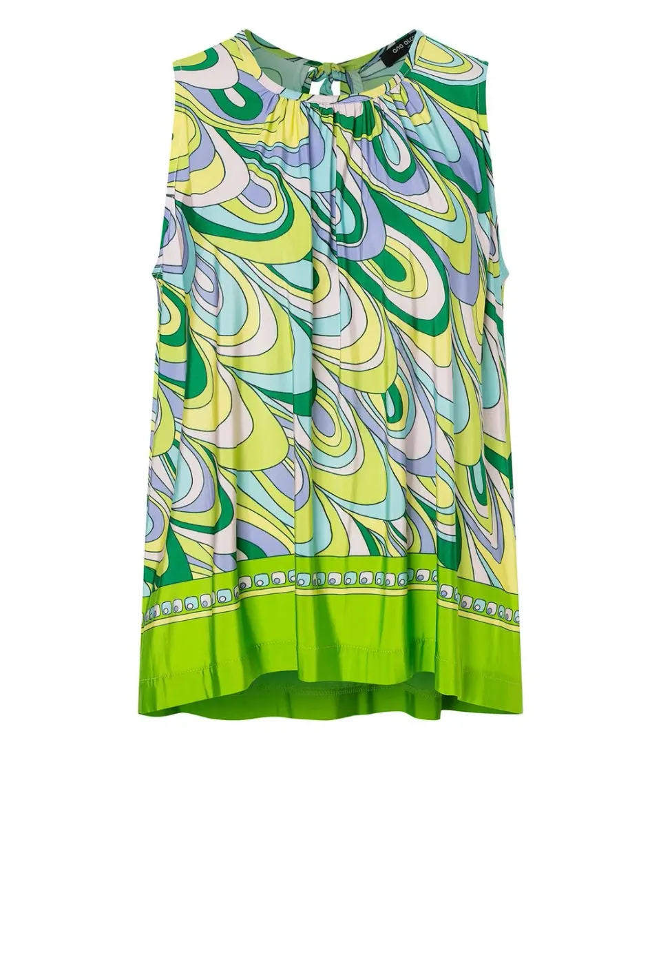 Ana Alcazar Lossy Top Stampa Retro Verde