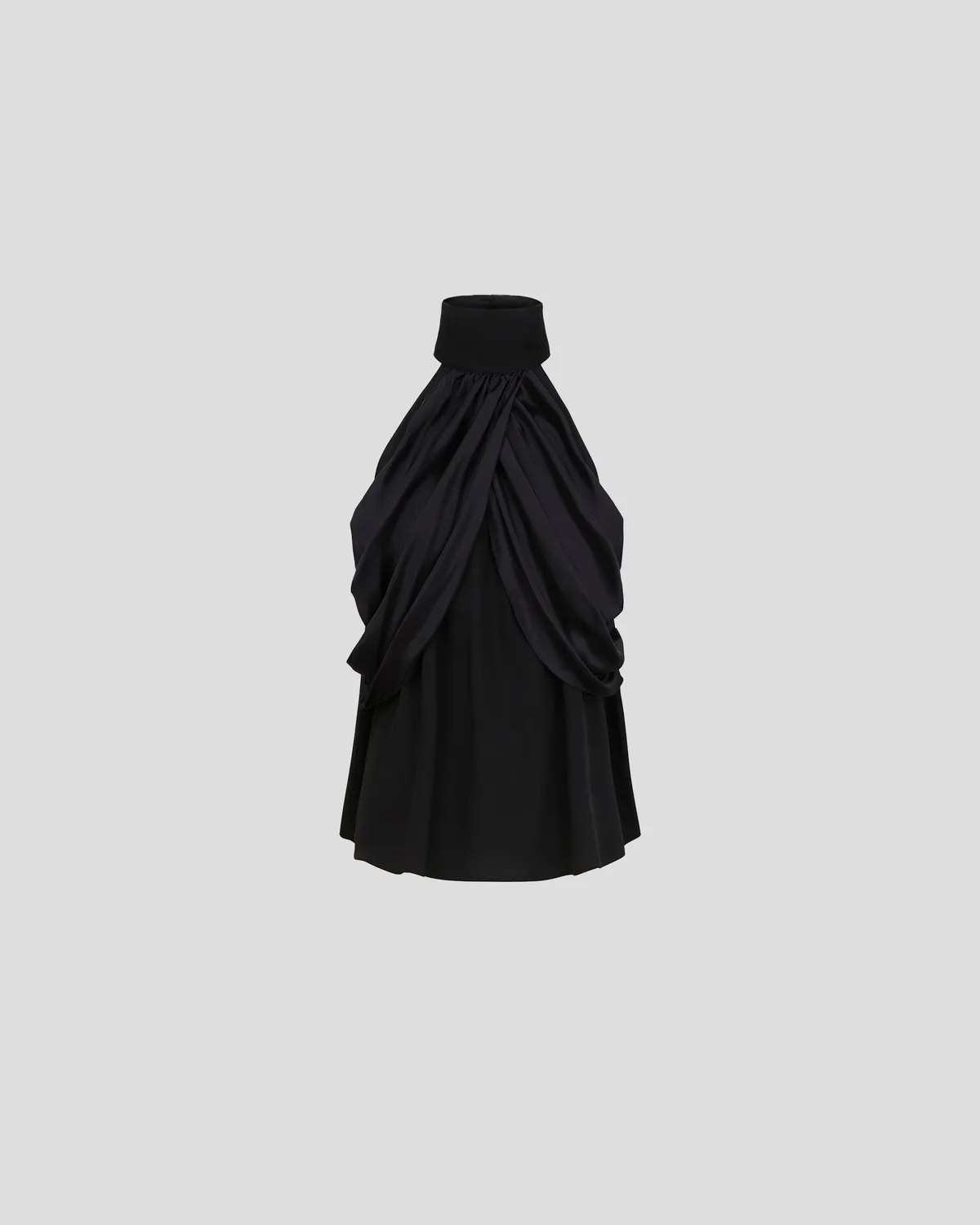 Violante Nessi Vasari Top Seta Nero Scollo all'Americana