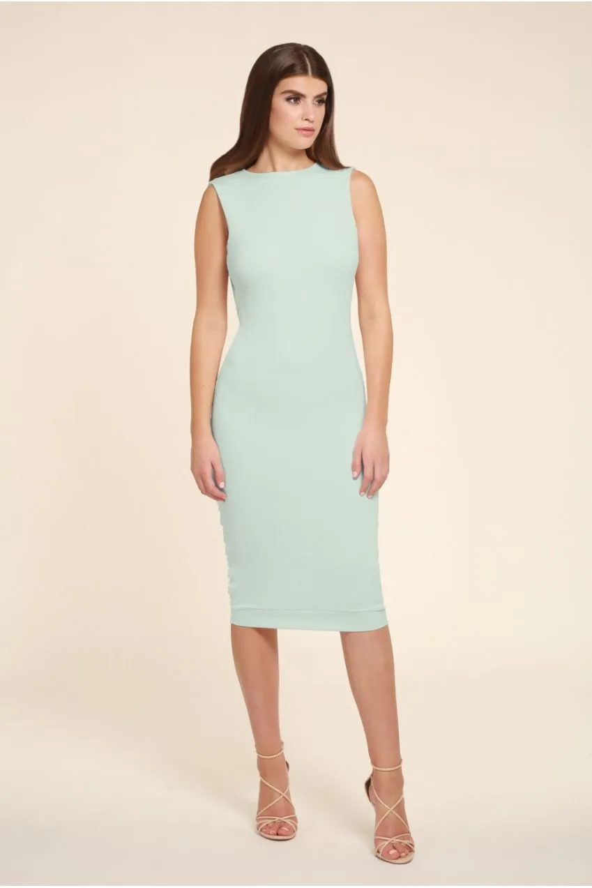 Honor Gold Bella abito midi verde menta schiena scoperta