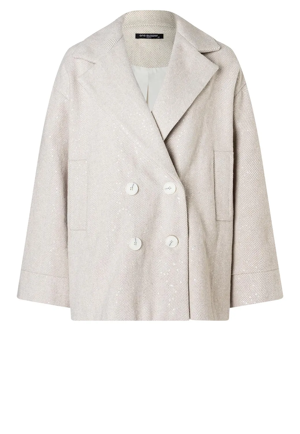 Ana Alcazar Aba giacca lana beige spigato