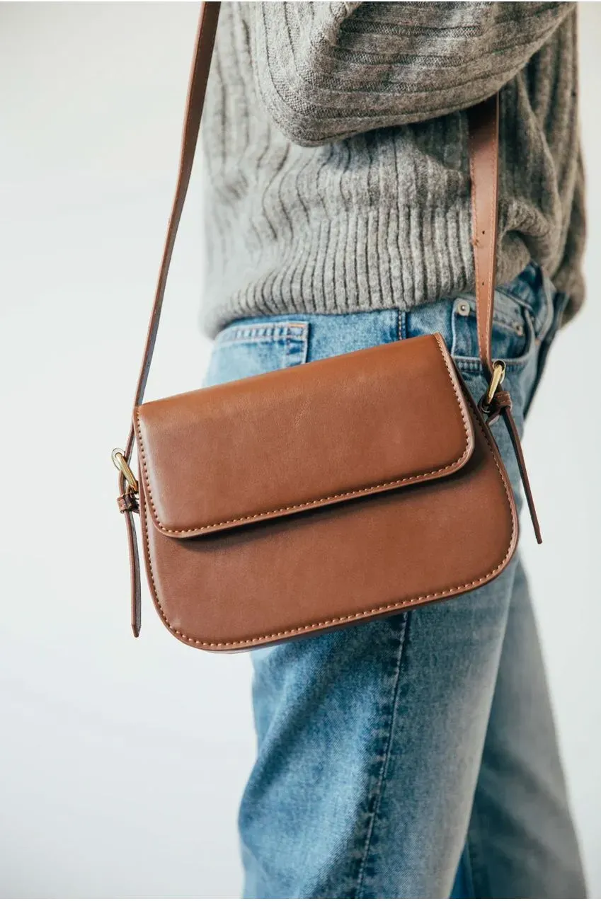 SVNX Rounded borsa cross body marrone 22 cm