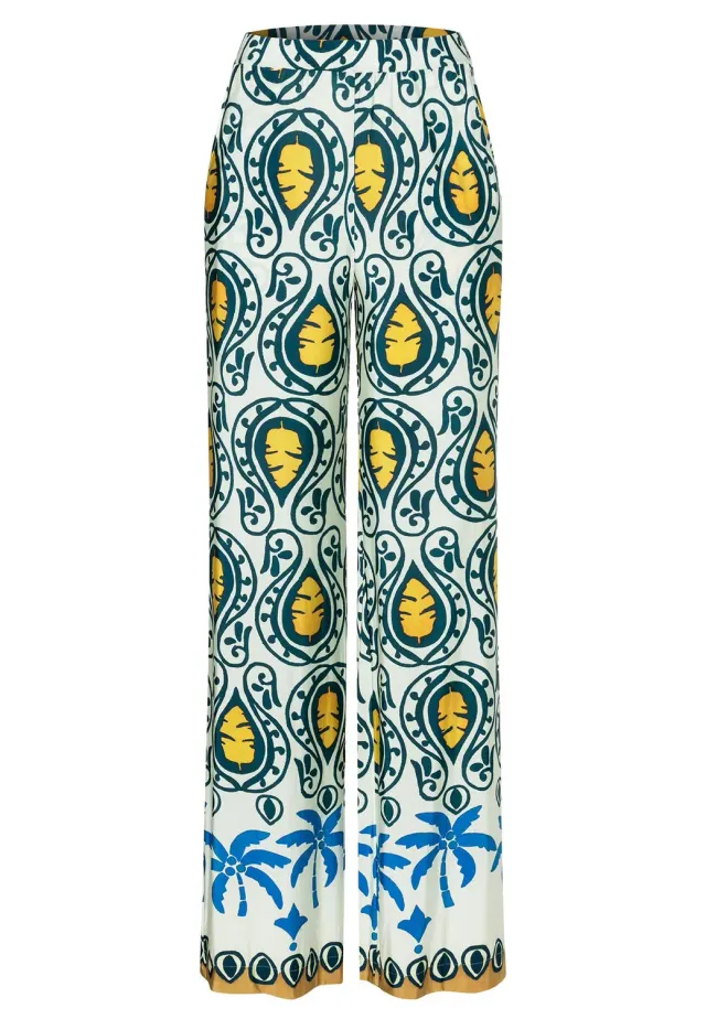 Ana Alcazar Winara pantaloni stampa palme jersey