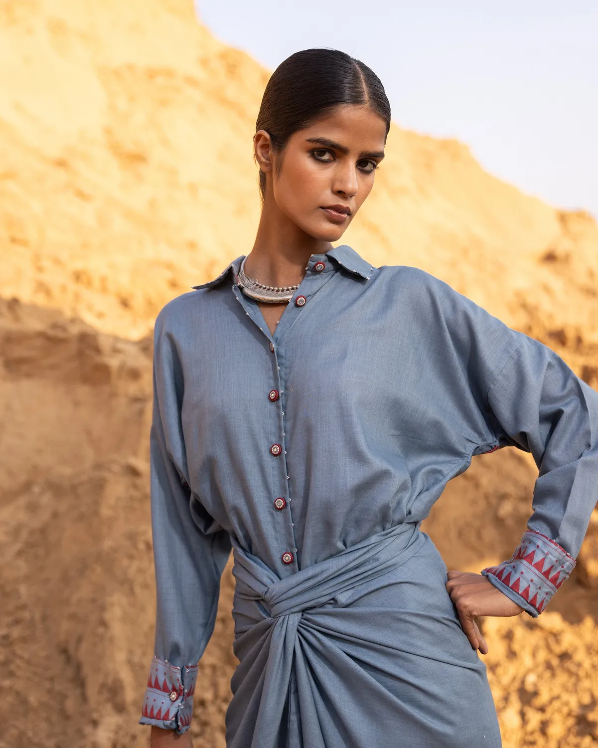Our Dve Nori Co-Ord Set completo camicia e gonna Normandy