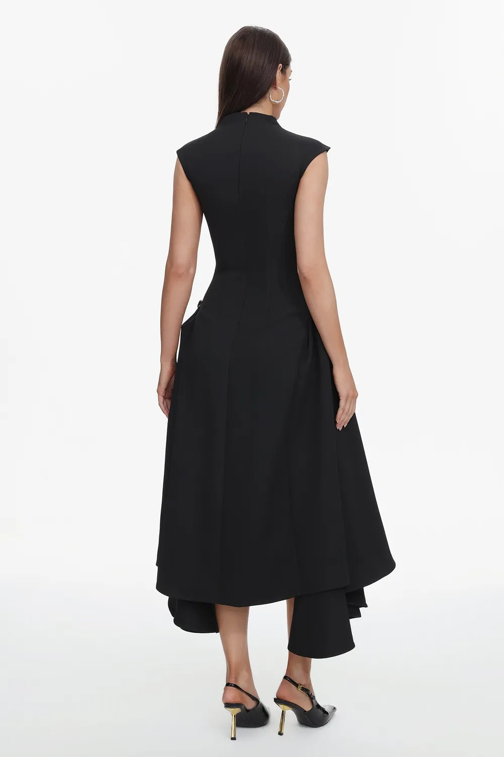 Bella Barnett Paca Choker abito maxi nero smanicato