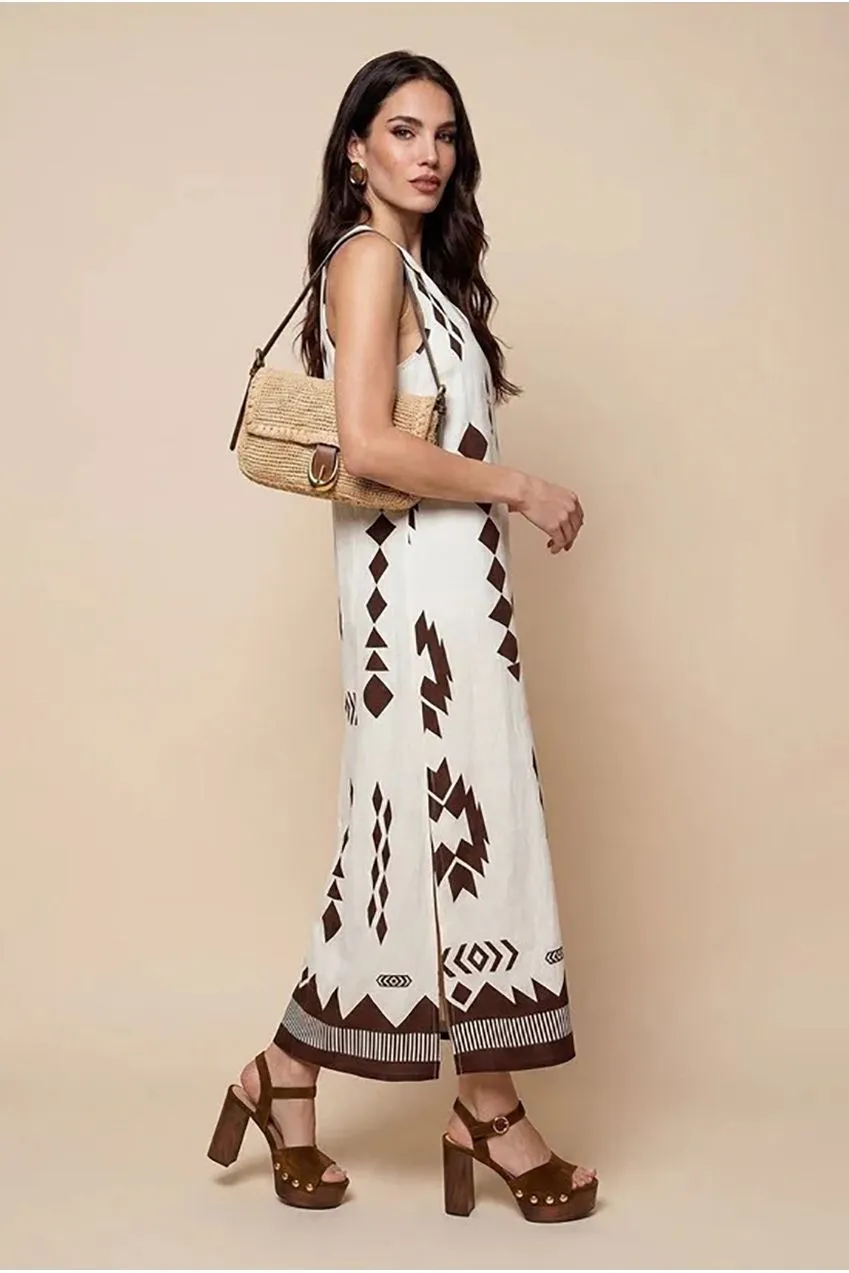 Urban Bliss Patterned abito maxi marrone fantasia