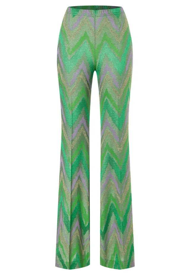 Ana Alcazar Pitora pantaloni zampa lurex verde