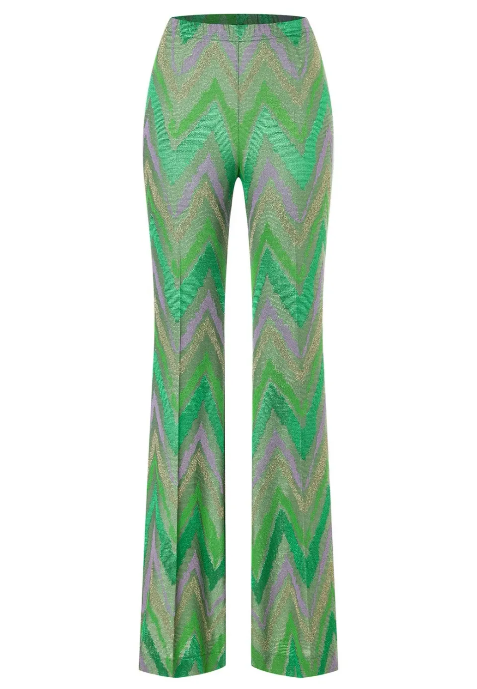 Ana Alcazar Pitora pantaloni zampa lurex verde