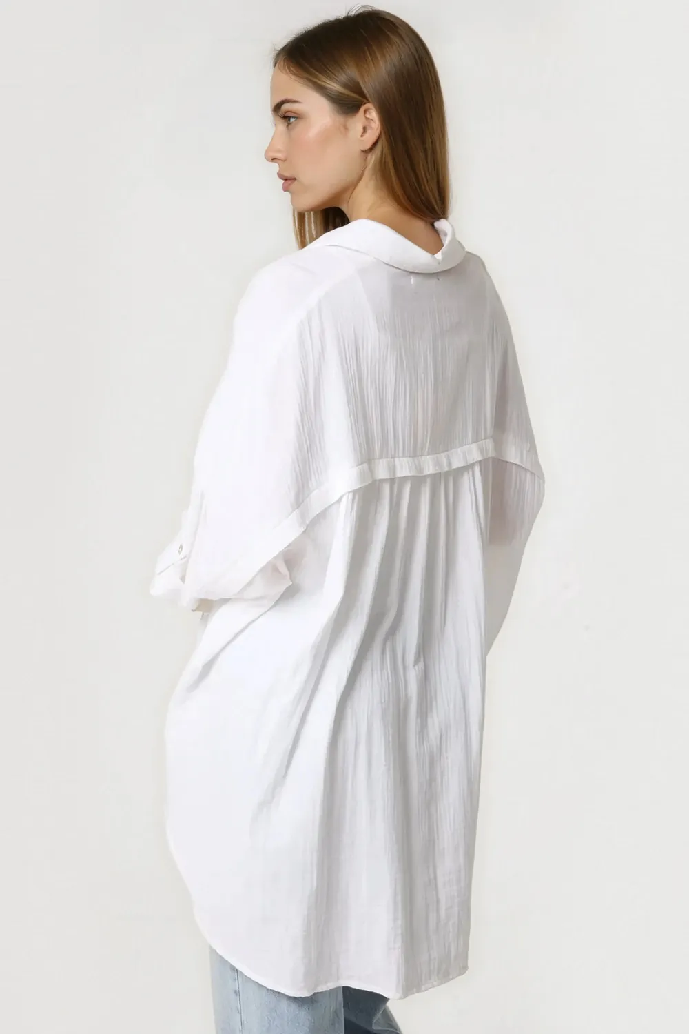 Aftershock London Oversized camicia bianca cotone