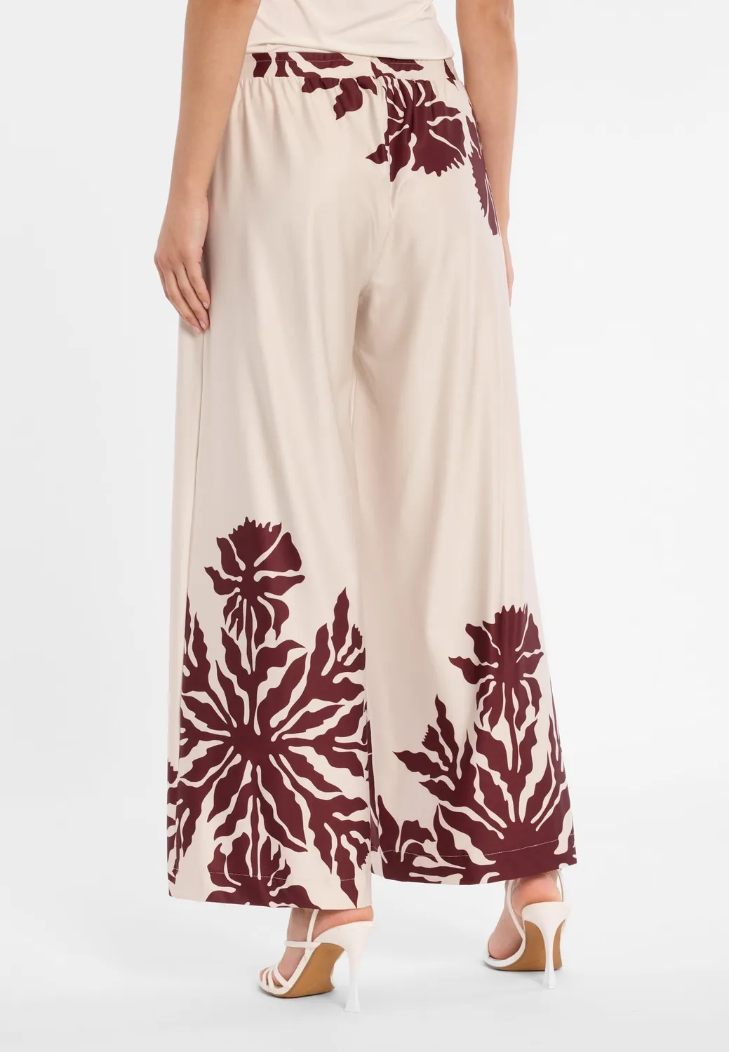Ana Alcazar Dorinor pantaloni larghi fantasia beige