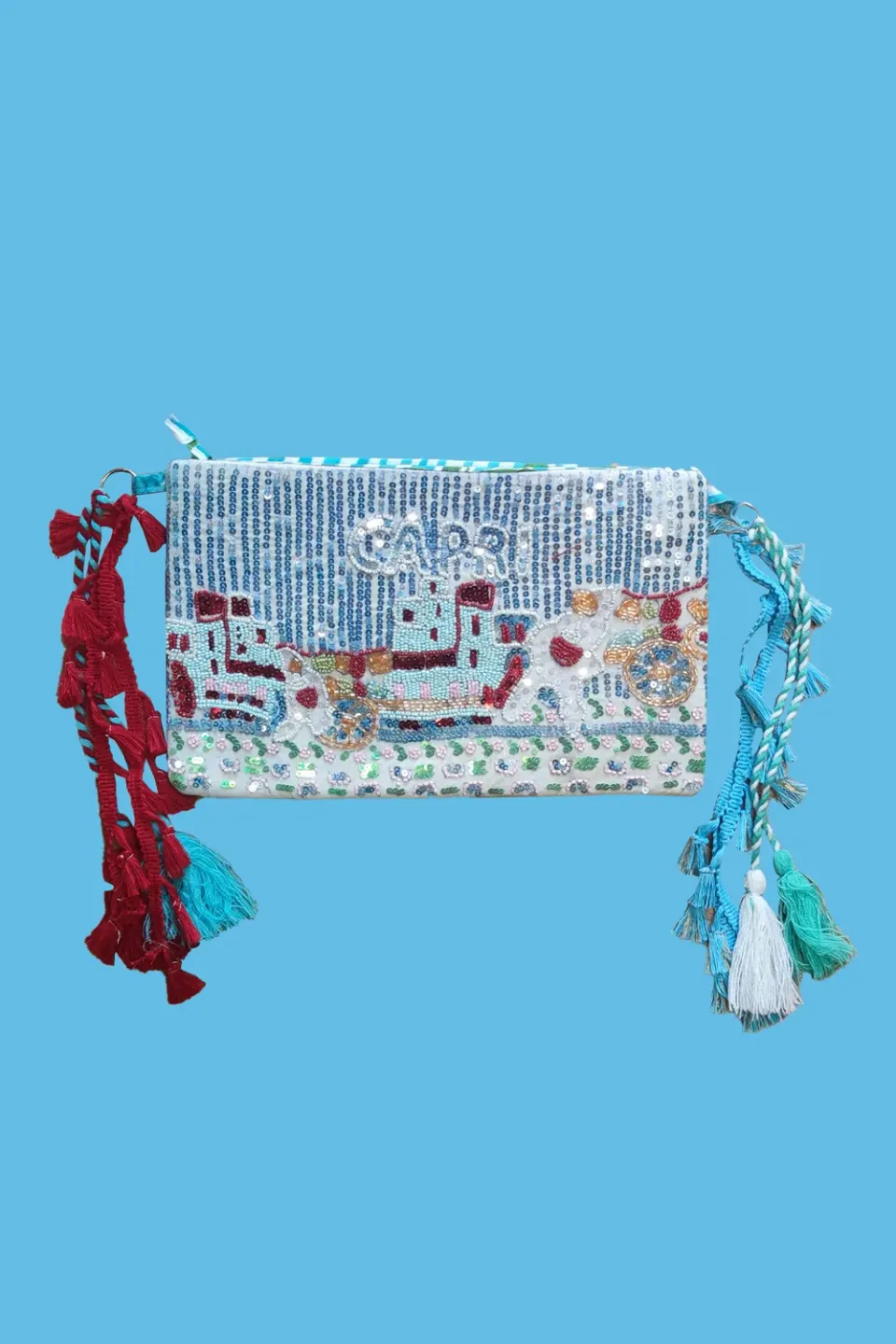 Antica Sartoria clutch DV1707 pochette turchese cotone