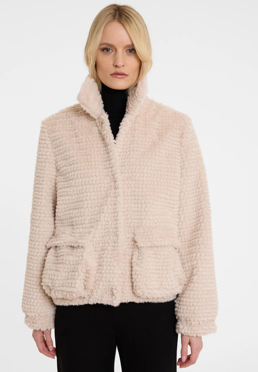 Ana Alcazar Abasi giacca peluche bianco