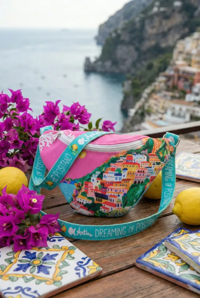 Antica Sartoria FC021 marsupio rosa positano cotone