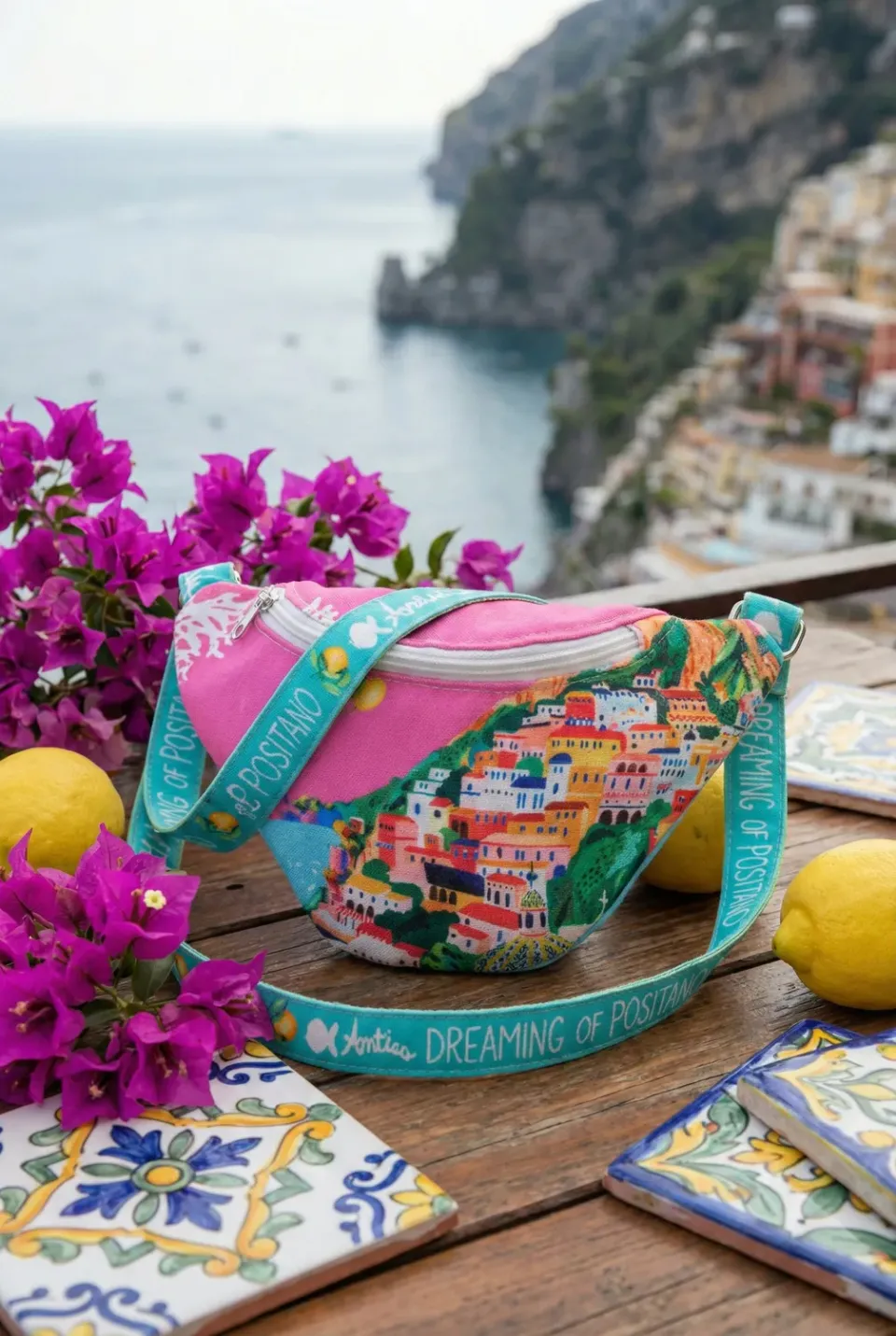 Antica Sartoria FC021 marsupio rosa positano cotone
