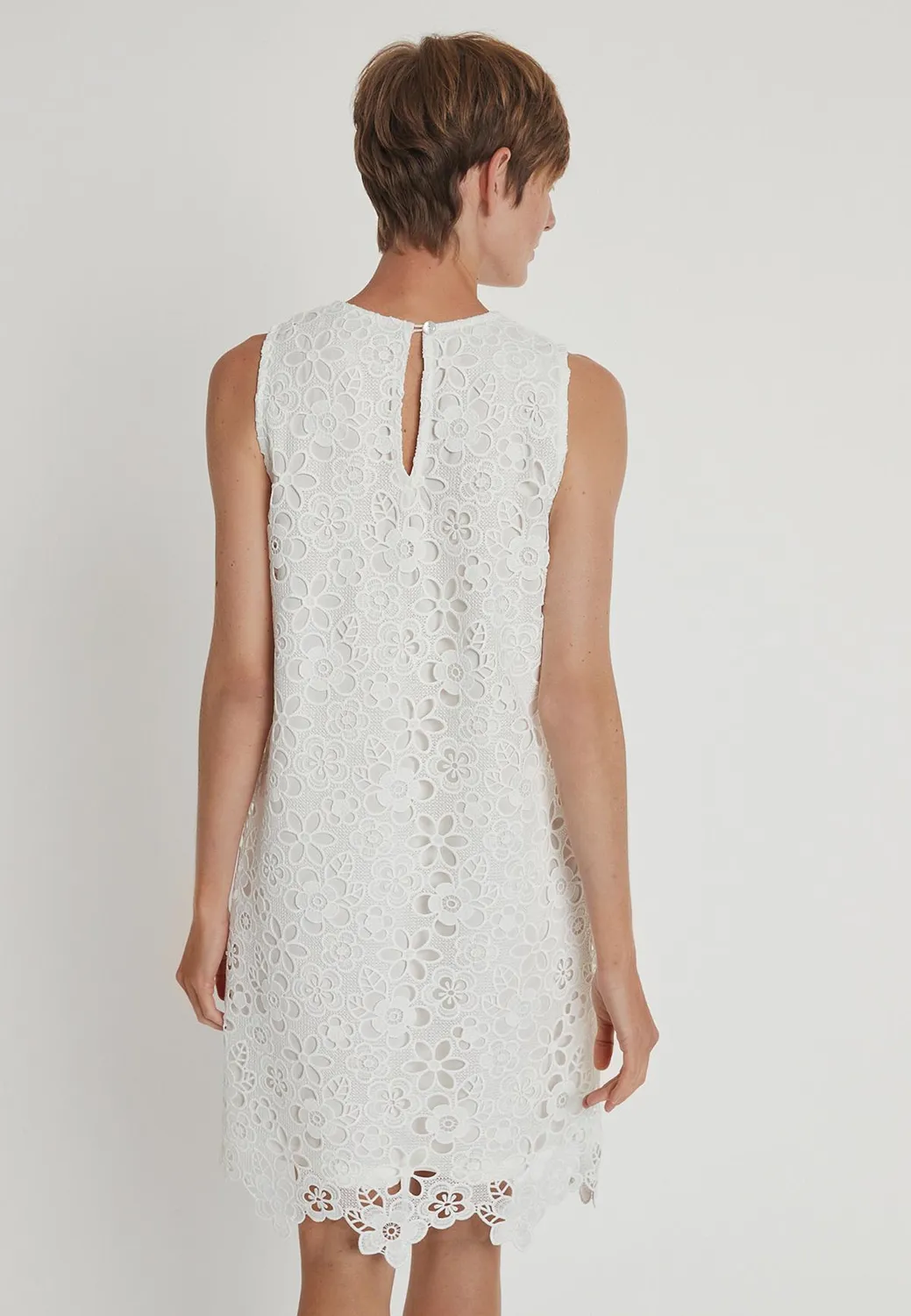 Ana Alcazar Lady abito pizzo floreale svasato