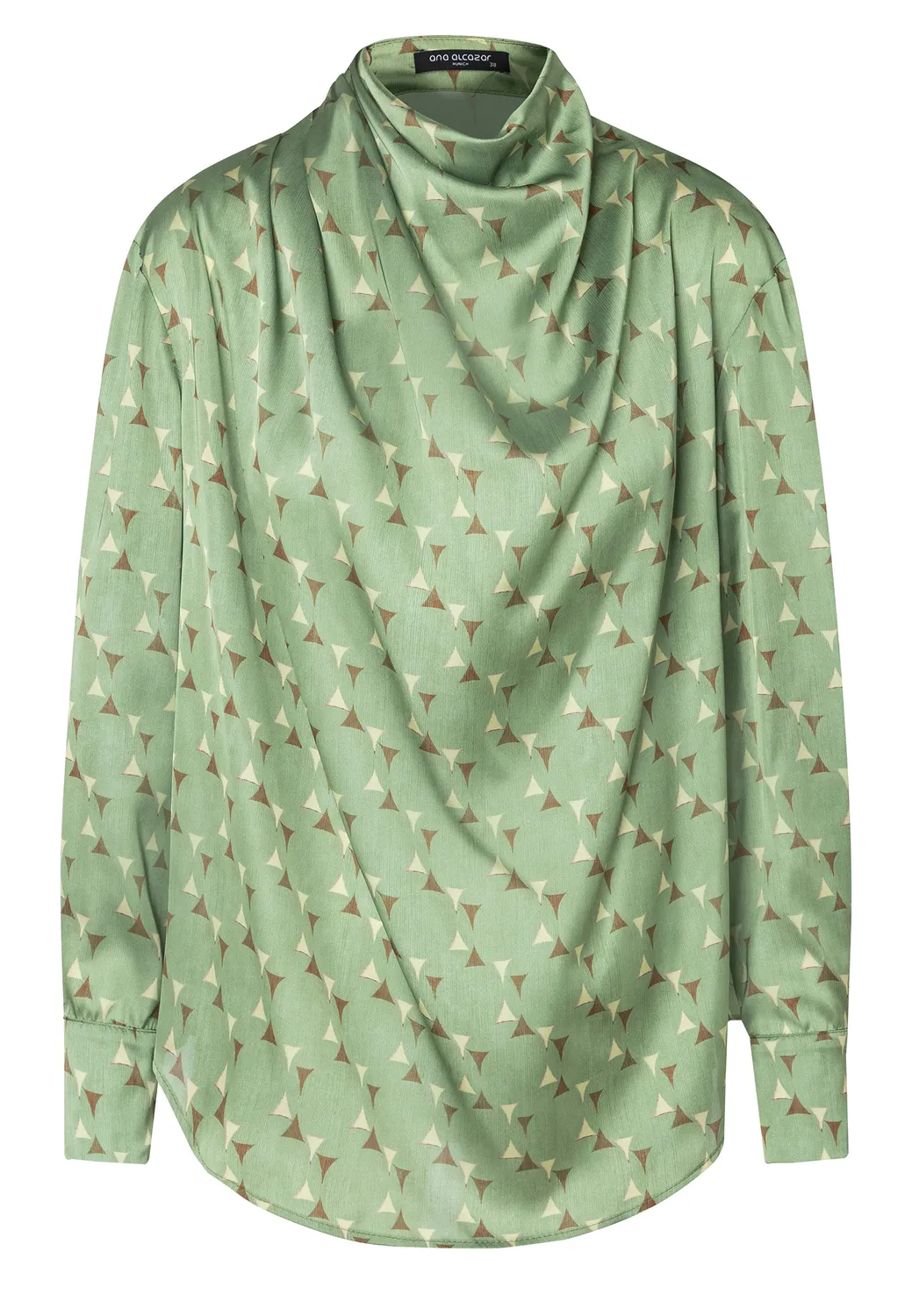 Ana Alcazar Eminora blusa raso menta scollo