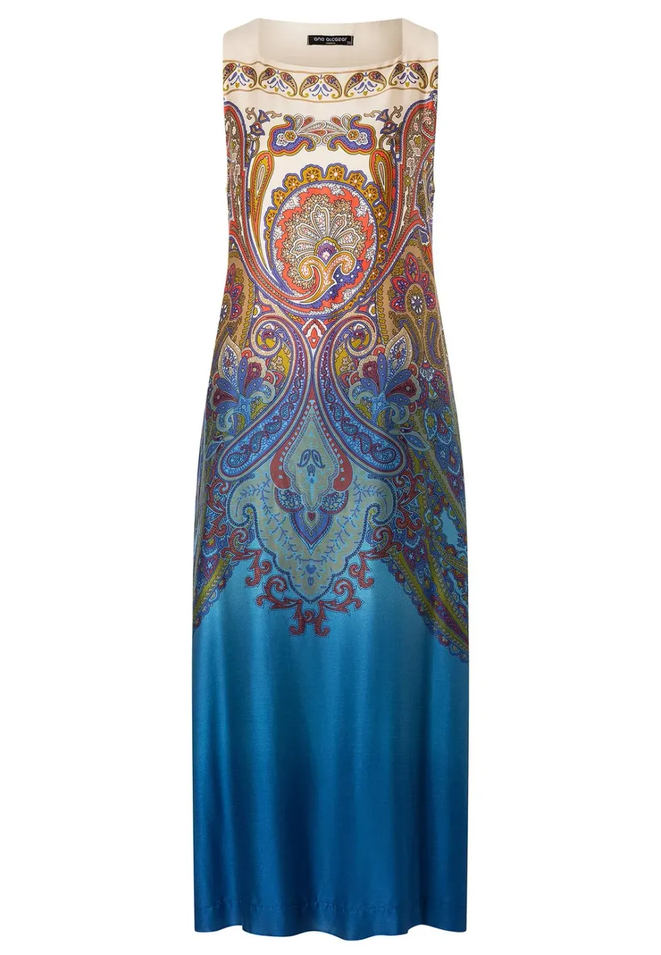Ana Alcazar Pamita abito midi raso blu paisley