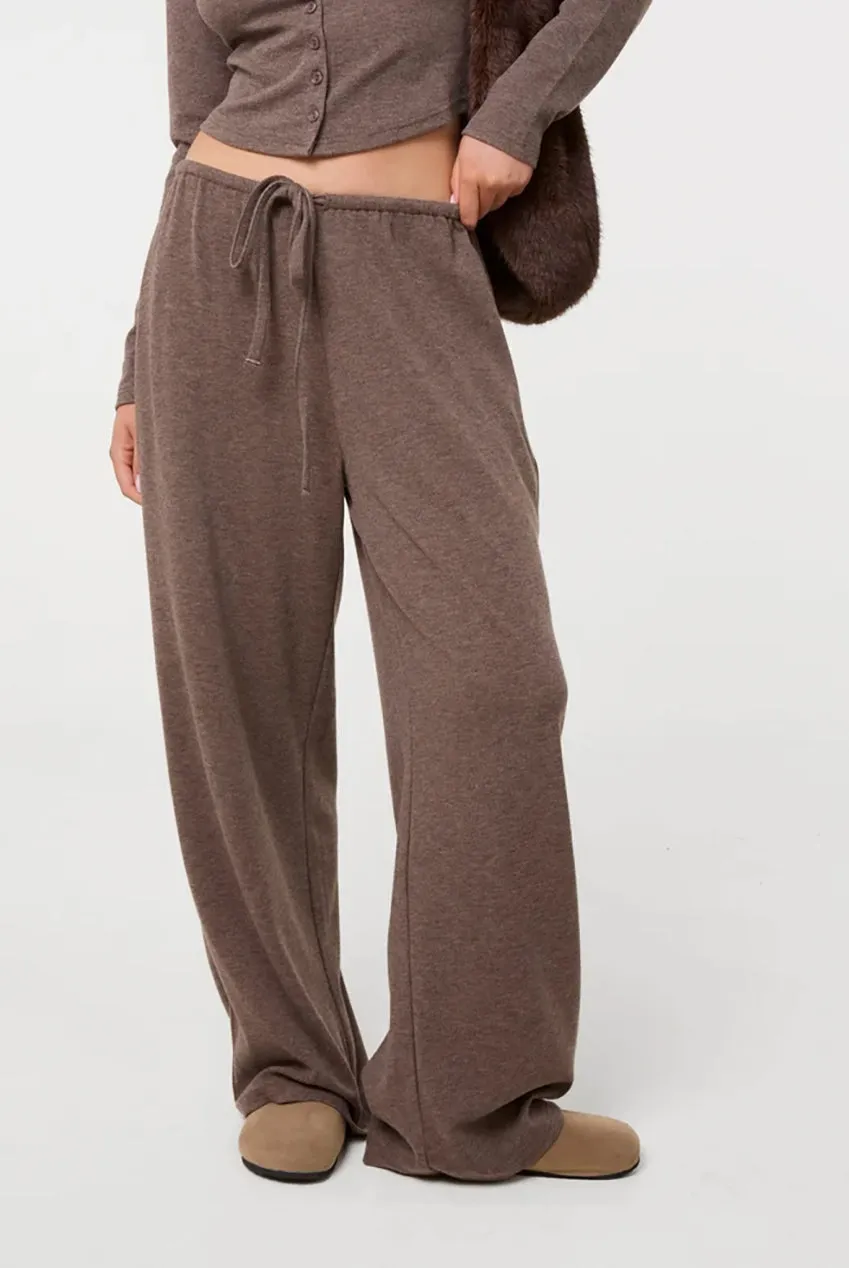 Goddiva Pink Vanilla pantaloni tuta mocha a costine S-L