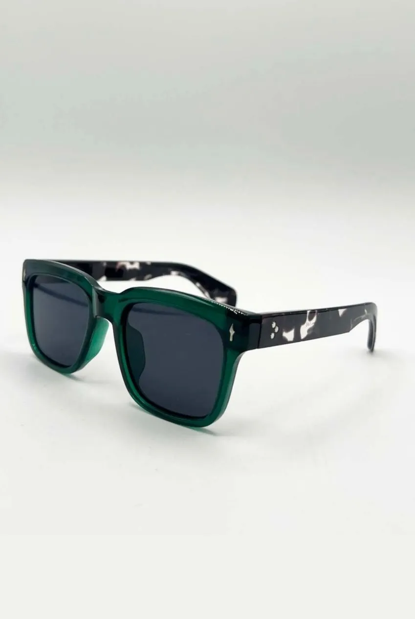 SVNX Square SG2502320 occhiali da sole verde nero UV400