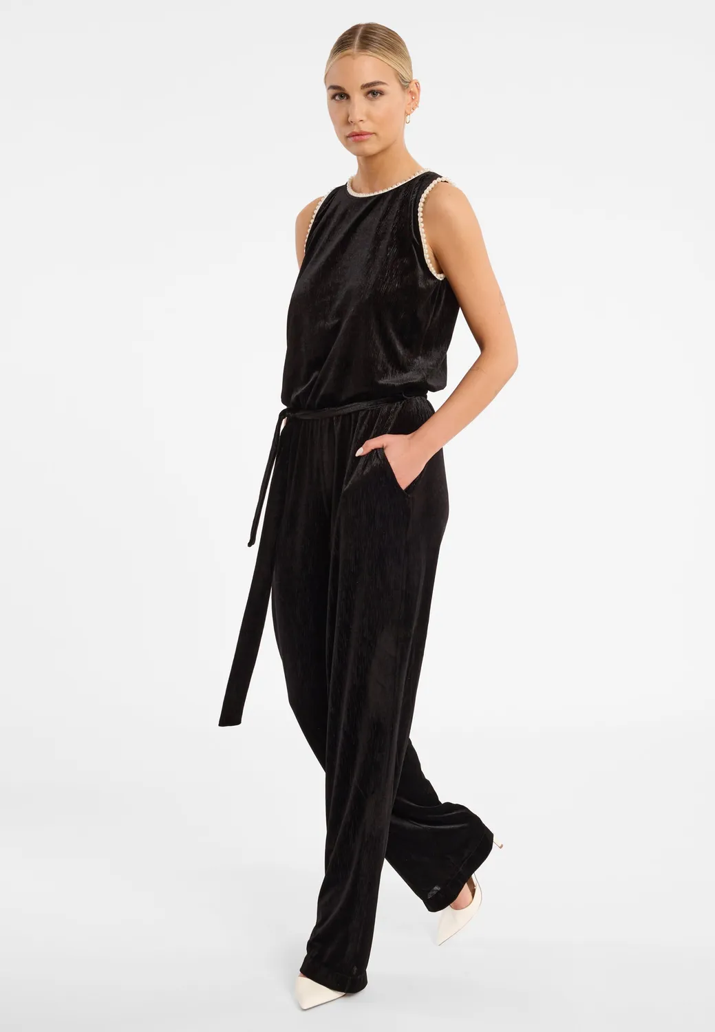 Ana Alcazar Cesali jumpsuit velluto nero