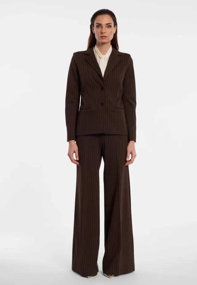 Ana Alcazar Enlyra blazer gessato marrone