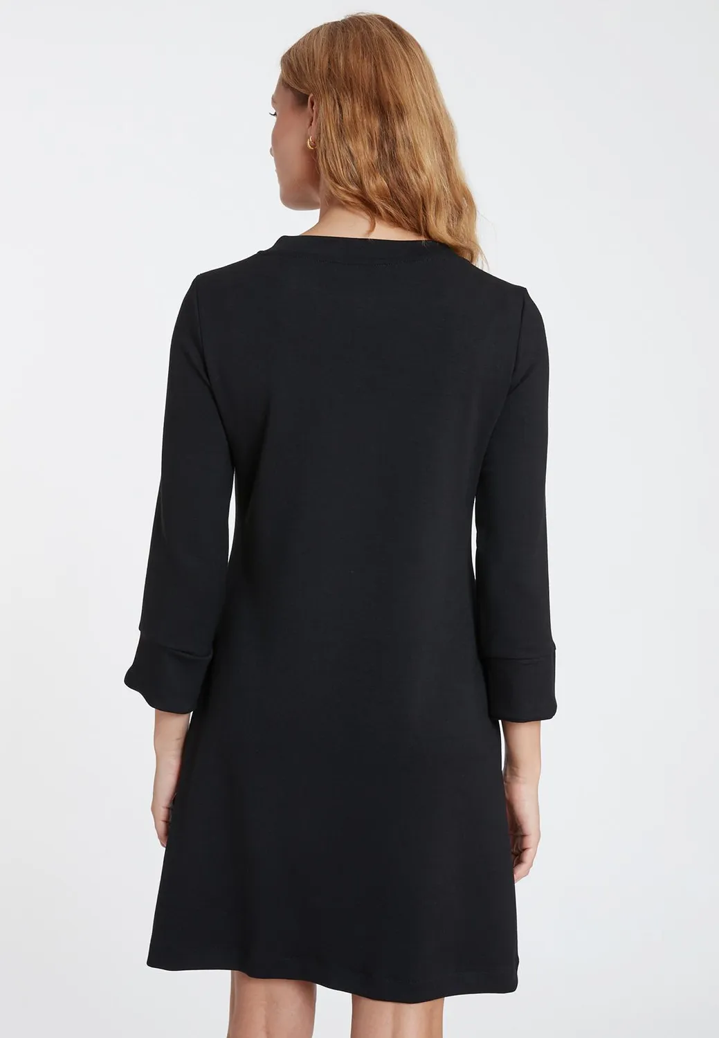 Ana Alcazar Seala abito jersey nero stile sixties