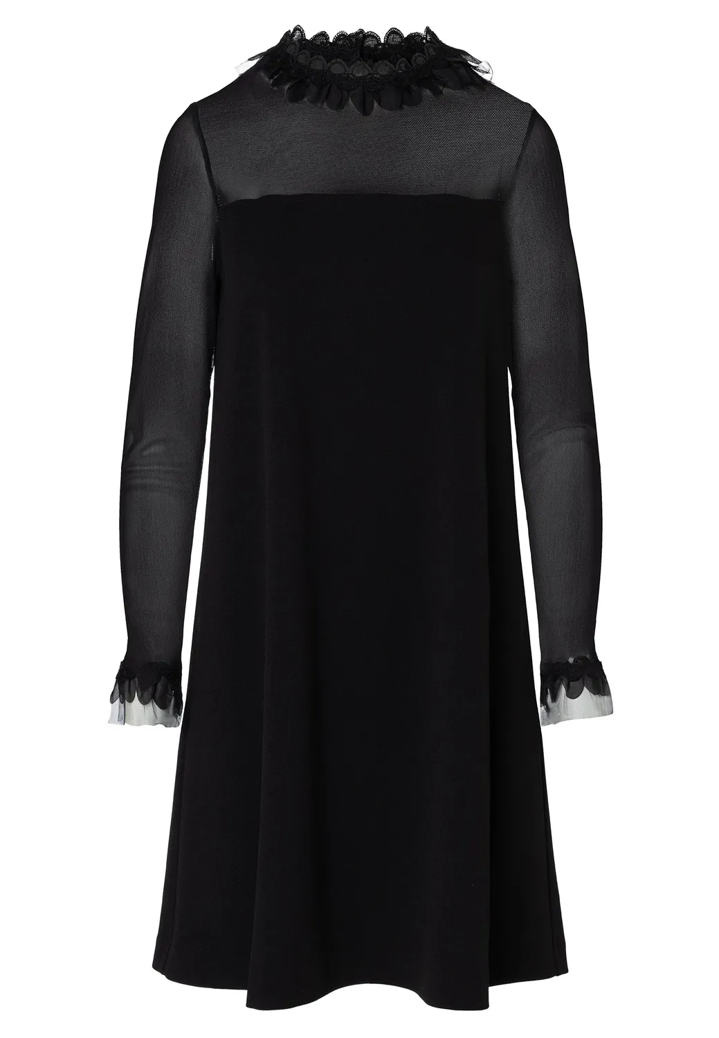 Ana Alcazar Endory abito cocktail nero pizzo tulle