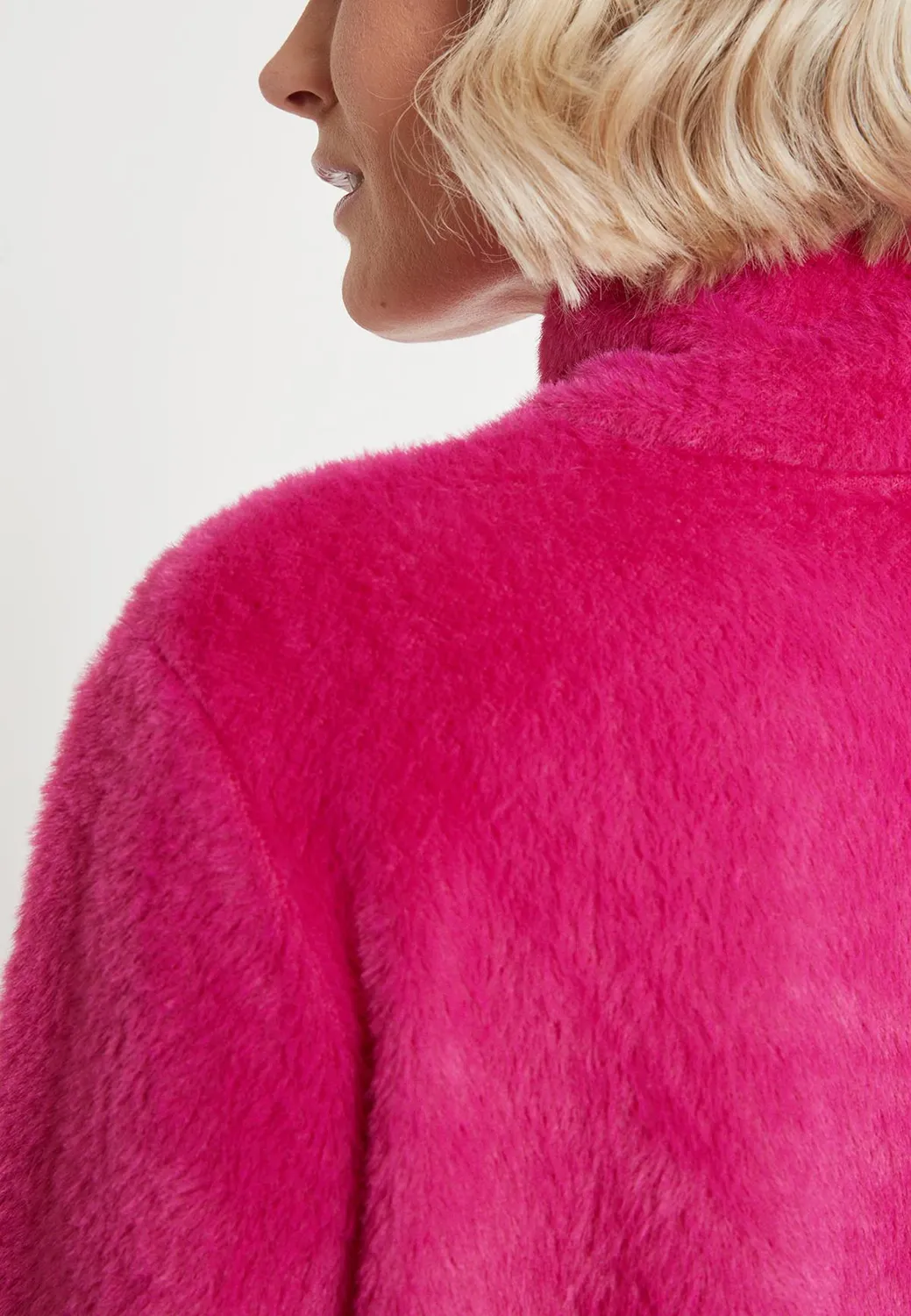 Ana Alcazar Mabely maglione rosa collo alto morbido