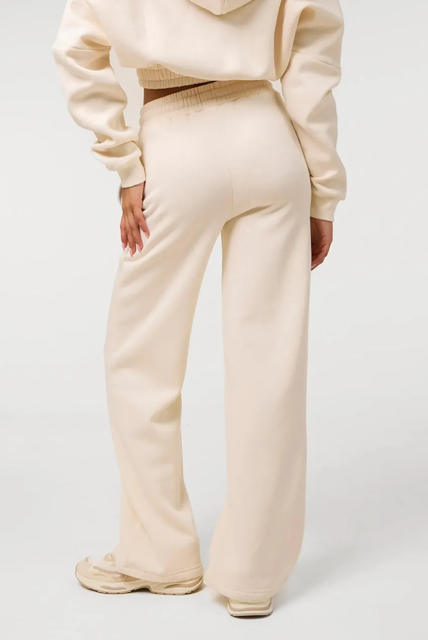 Pink Vanilla Fleece Lined joggers crema felpati