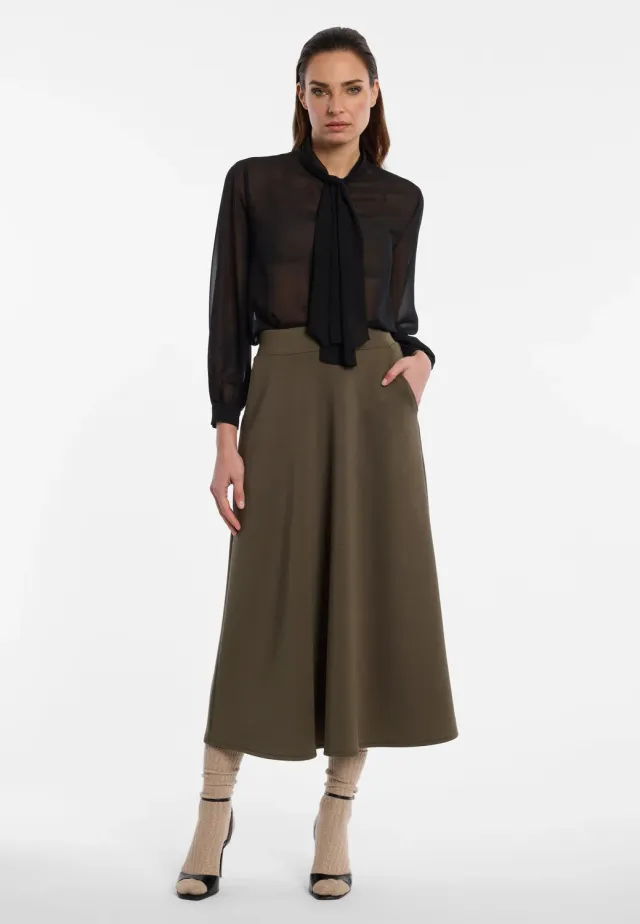 Ana Alcazar Enlyrioa gonna midi kaki a-line tasche
