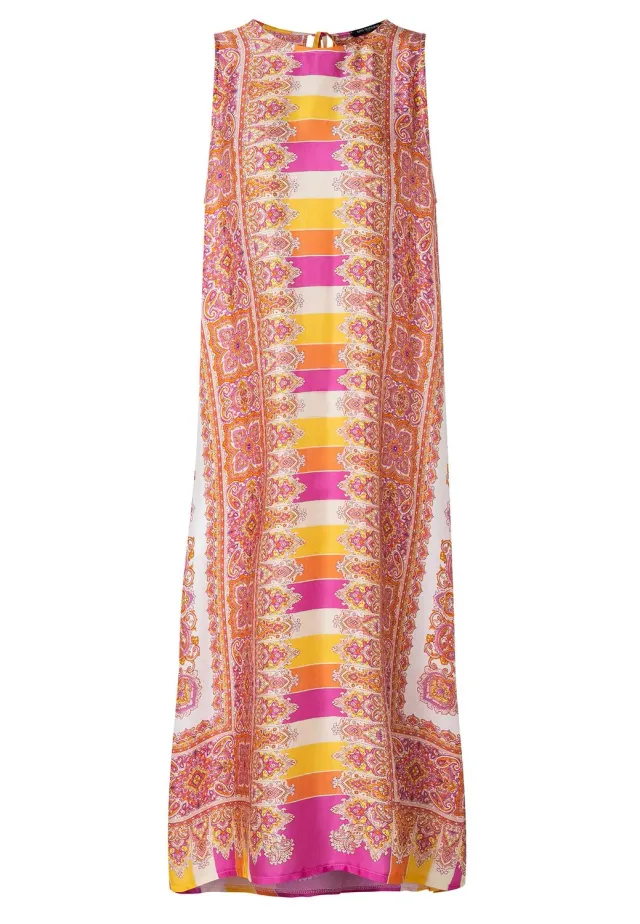 Ana Alcazar Kany abito midi satin stampa foulard