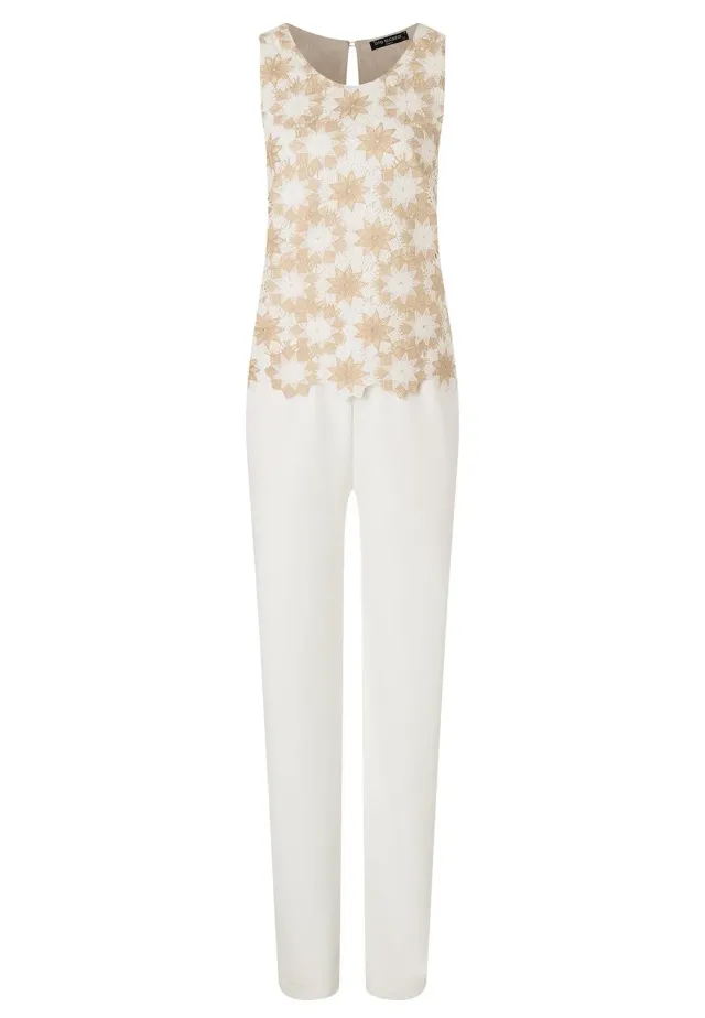 Ana Alcazar Padya tuta pizzo floreale beige