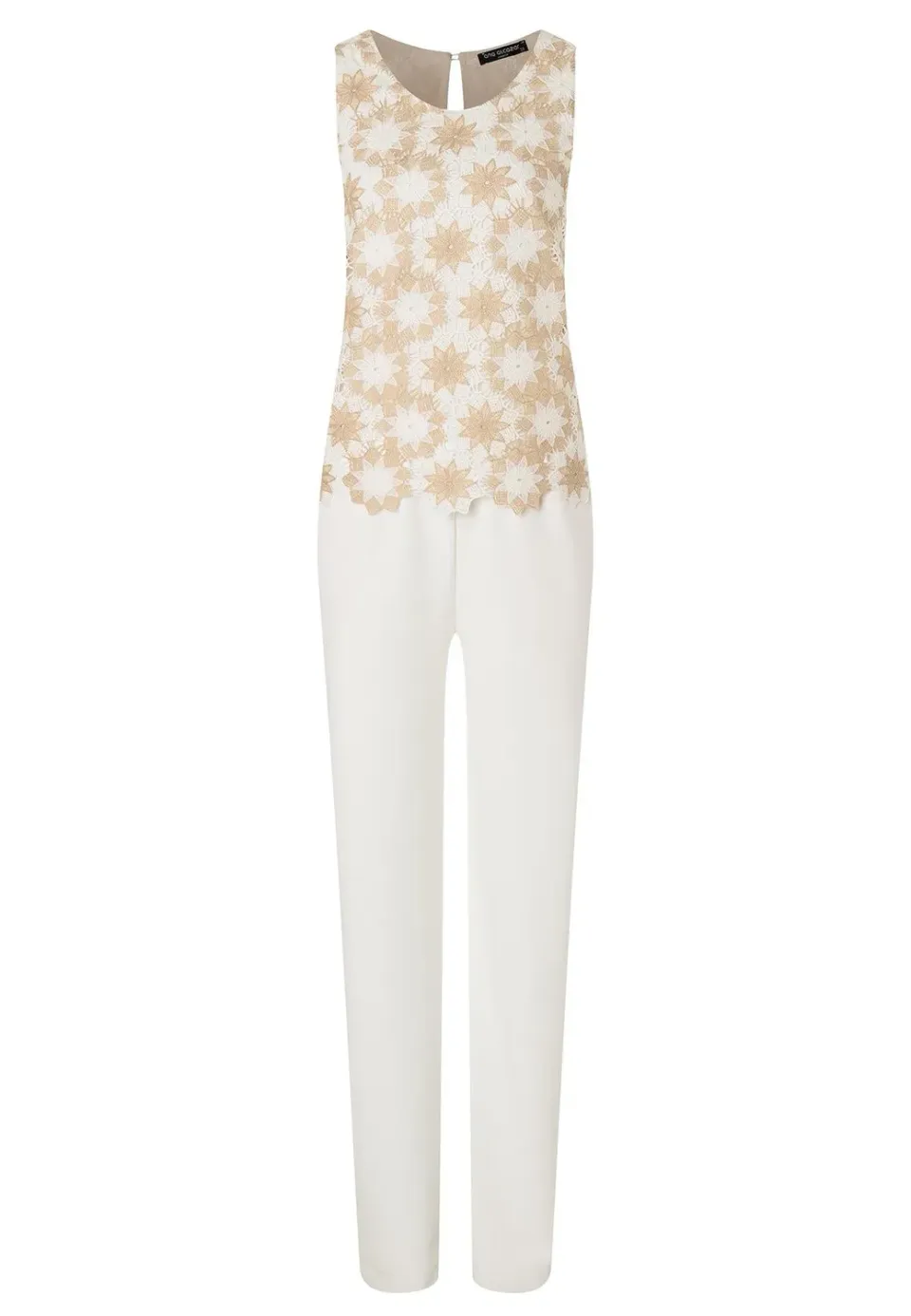 Ana Alcazar Padya tuta pizzo floreale beige
