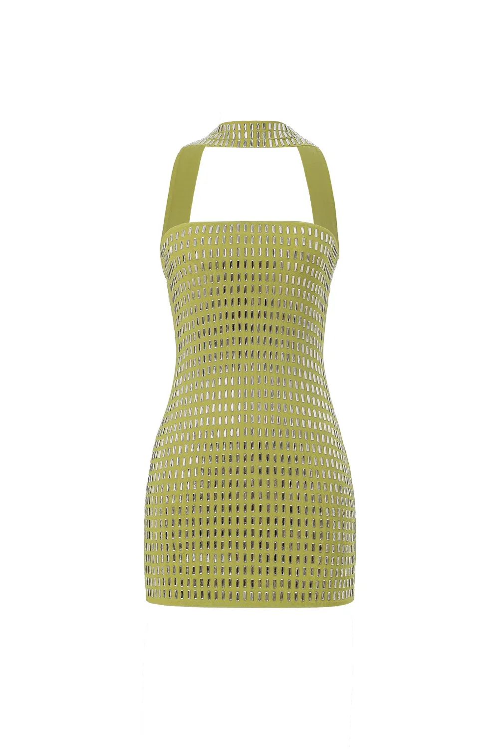 Bella Barnett Mindi Halter mini abito verde strass