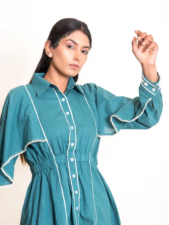 Our Dve Cordelia Cuttle coordinato cotone verde turchese
