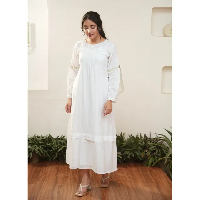 Our Dve Capsule 16 Abito Midi Cotone Bianco 51 Pollici