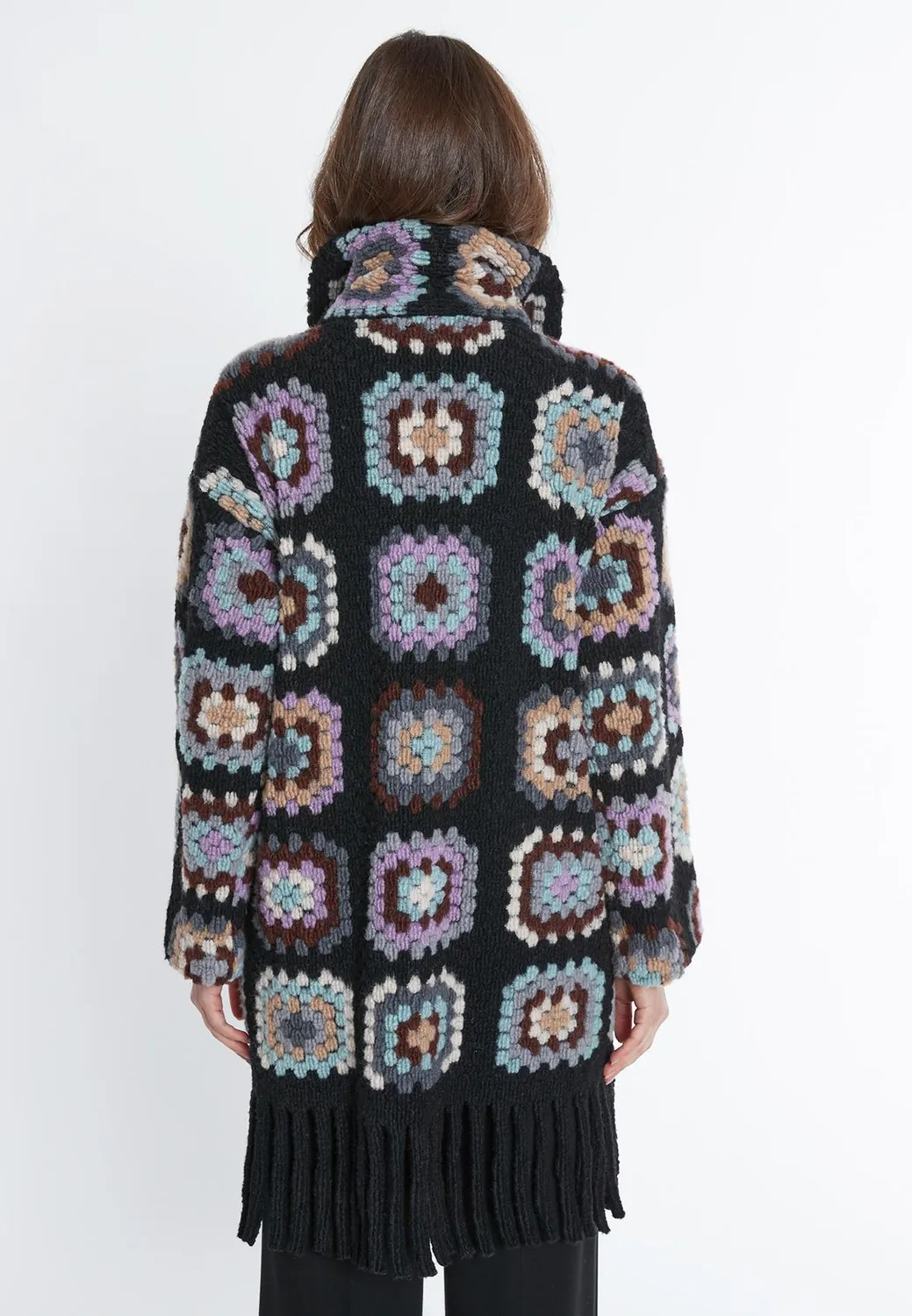 Ana Alcazar Sabora cappotto lana patchwork