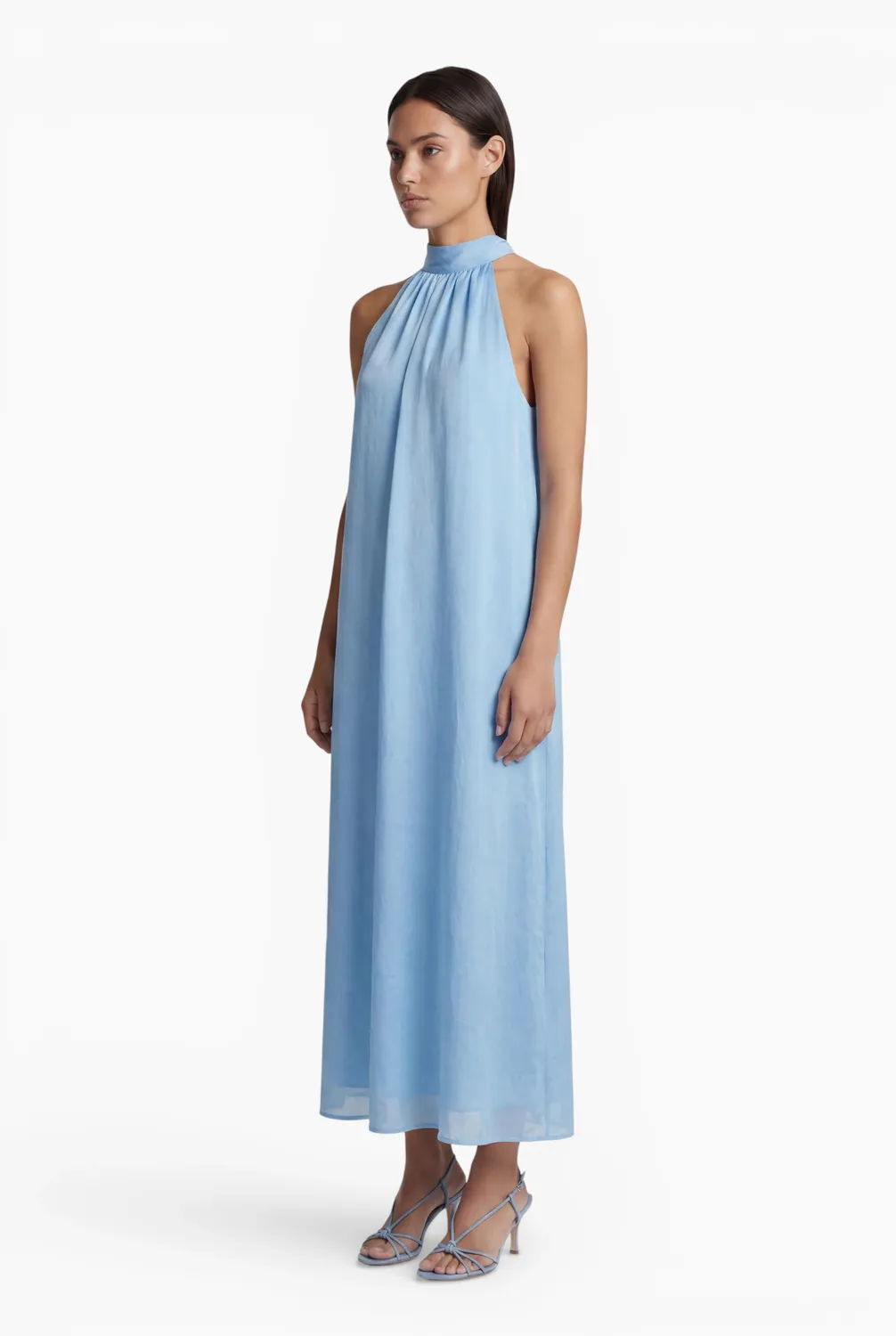 Ana Alcazar Dayen abito lungo halterneck blu lyocell