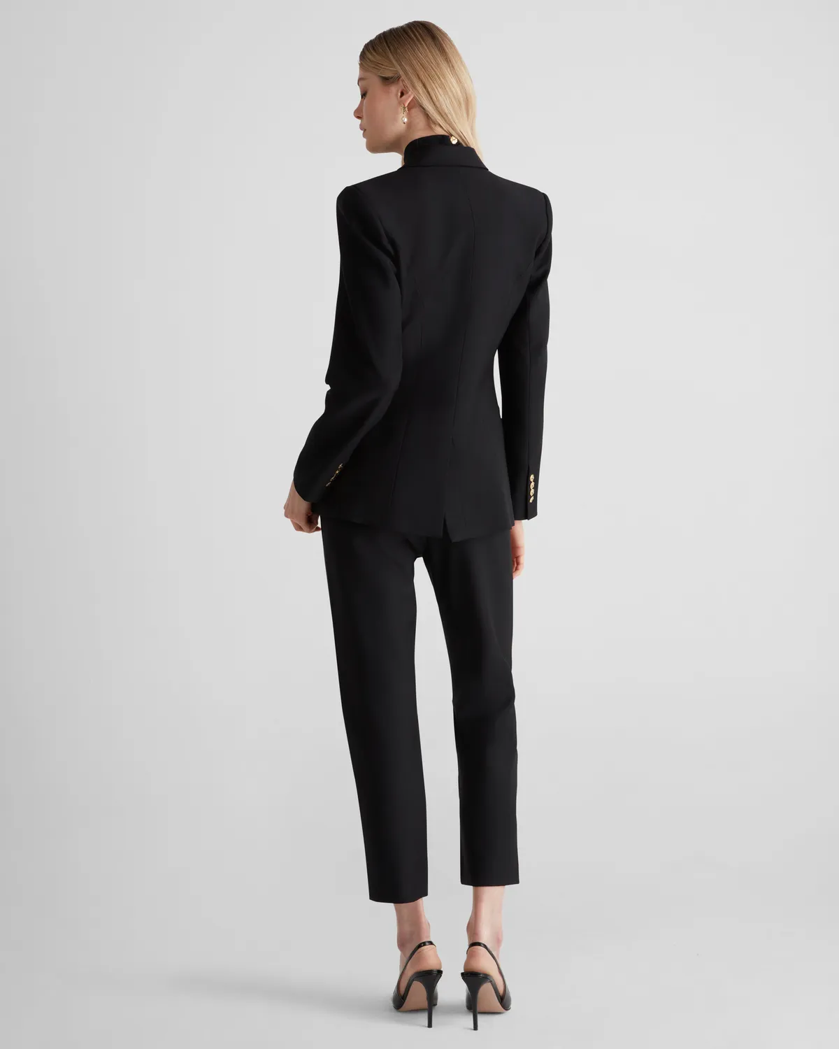 Violante Nessi Uccellini blazer nero lana e seta