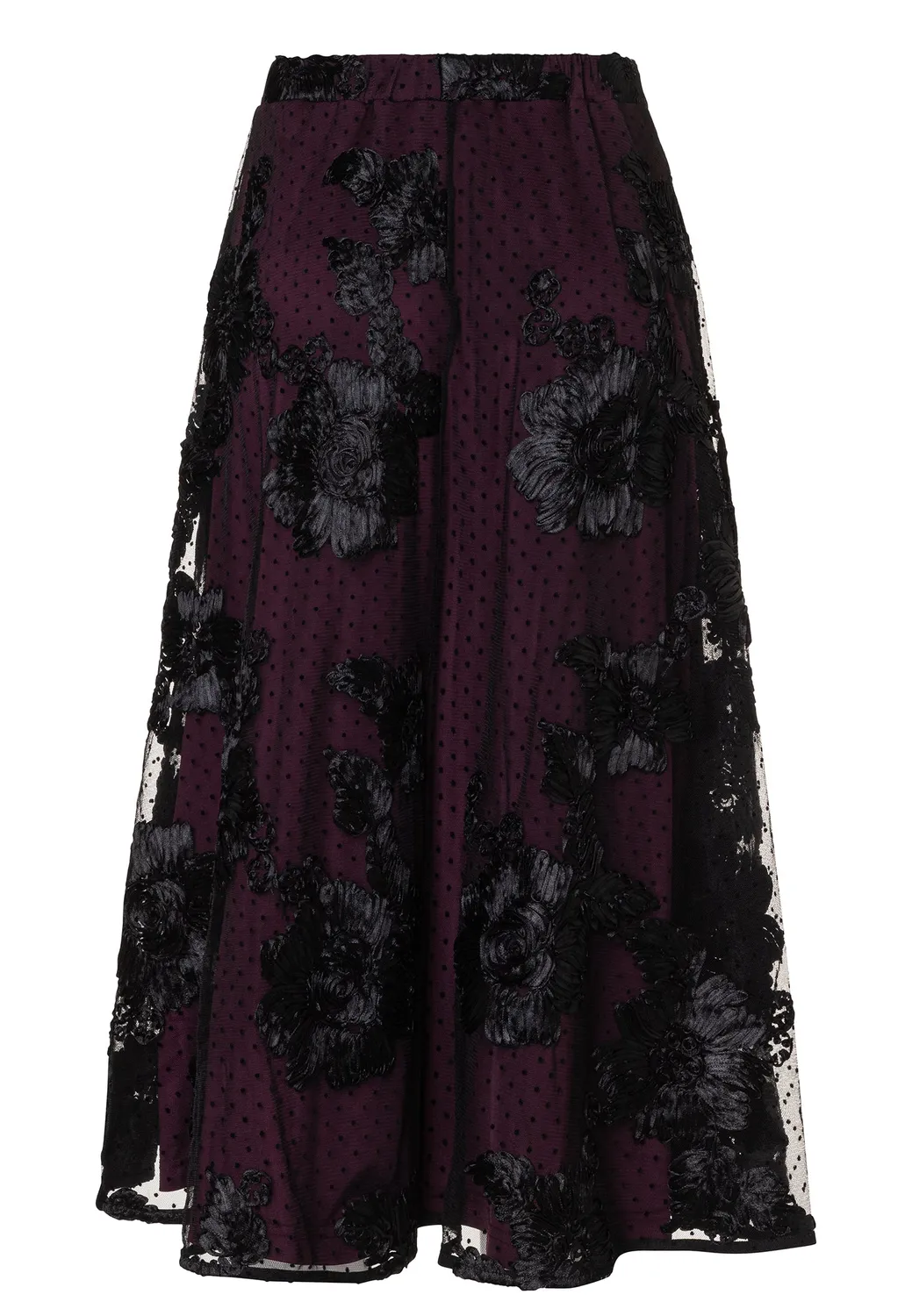 Ana Alcazar Elvena gonna midi bordeaux fiori